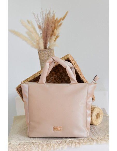 NOCO bolso asa satinado beige