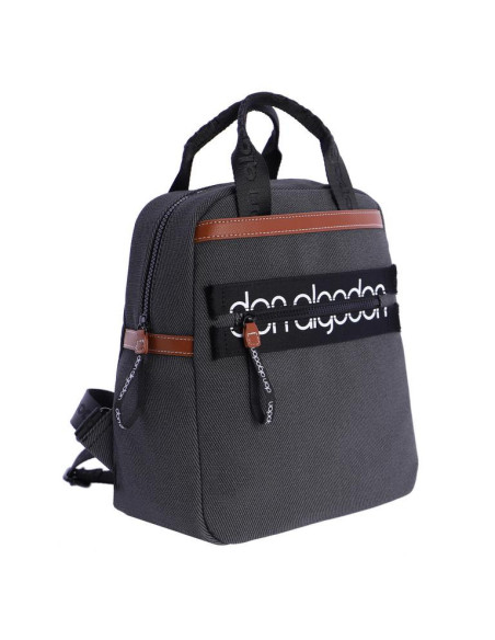 Don Algodon mochila logo cremallera negro